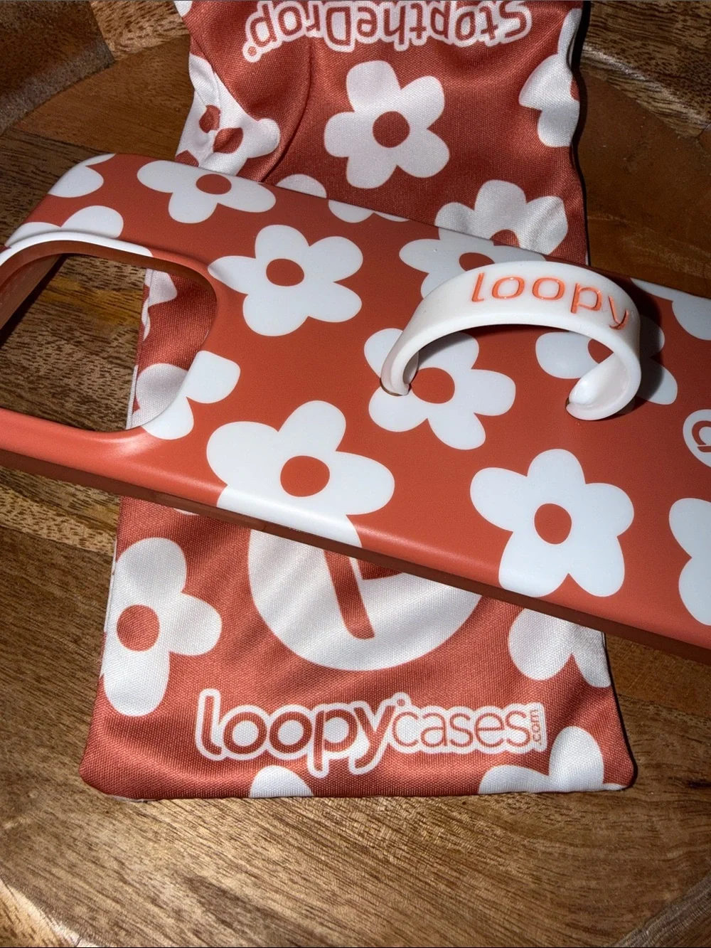 Loopy Case Coral Floral iPhone 13 Pro Case with Matching Pouch